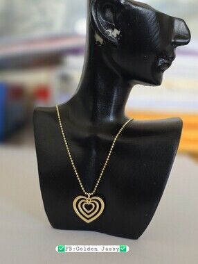 18K Real Gold Heart Bubble Necklace